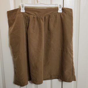 Tan Suede High-Waisted Skirt WITH POCKETS